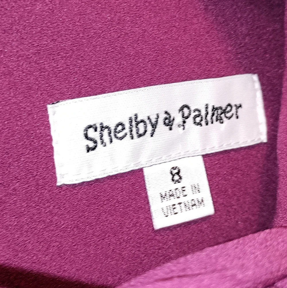 Shelby And palmer Fushia High Collar with Bow Dress Size 8 - Picture 2 of 6